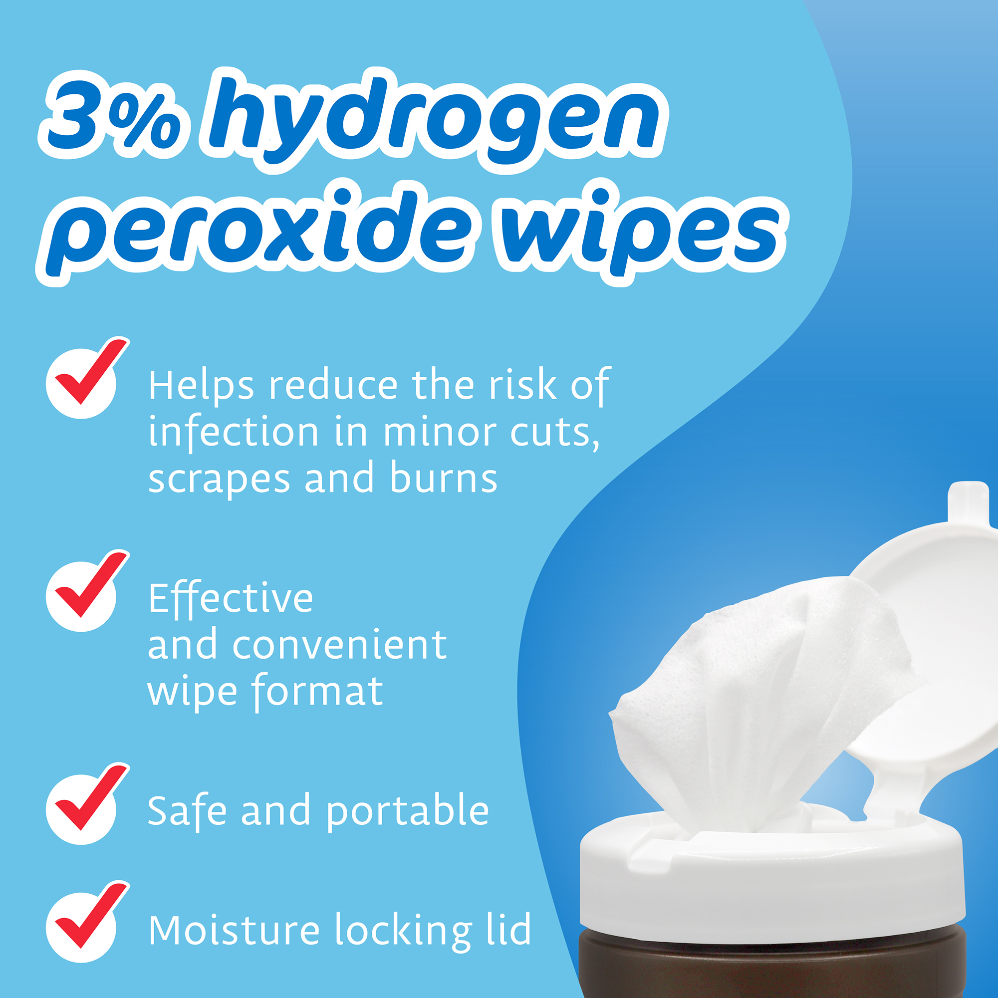 3% Hydrogen Peroxide Wipes - Image 3